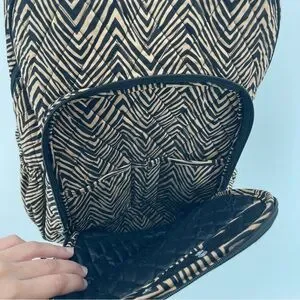 Vera Bradley Campus Backpack quilted cotton black/brown zebra print pattern Vera Bradley | Bags | Vera Bradley Campus Backpack Brown  main image 4